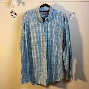 Izod Shirt Long Sleeve Green Purple Blue Sz Large